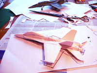 The first prototype. In the background is a Italeri 1:72 scale Hornet