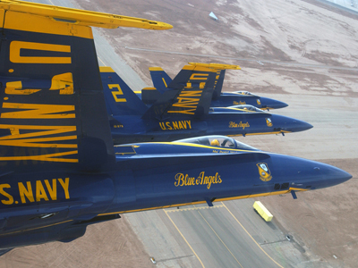 The Blue Angels in intimate embrace