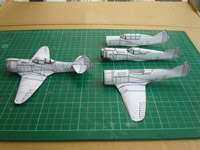A La-5 and three fuselage parts