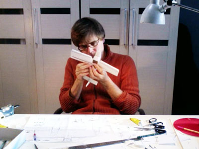 Christoph Stahl working on the prototype of his CH801-model