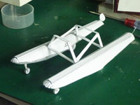 Half fuselage fitted on the three side view