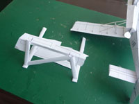 Half fuselage fitted on the three side view