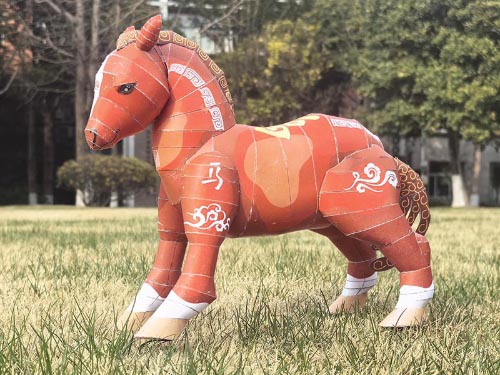 The Stahlhart papercraft simple Chinese new year small-horse