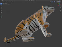 tiger in blender with paint